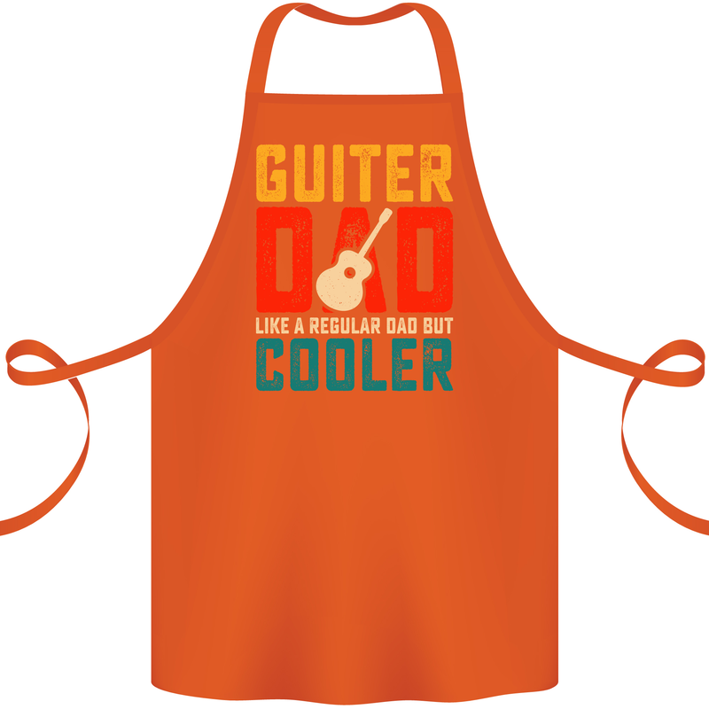 Guitar Dad Like a Normal Dad Fathers Day Cotton Apron 100% Organic Orange