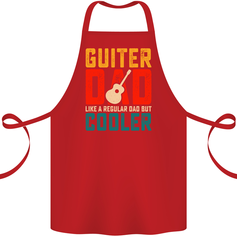 Guitar Dad Like a Normal Dad Fathers Day Cotton Apron 100% Organic Red