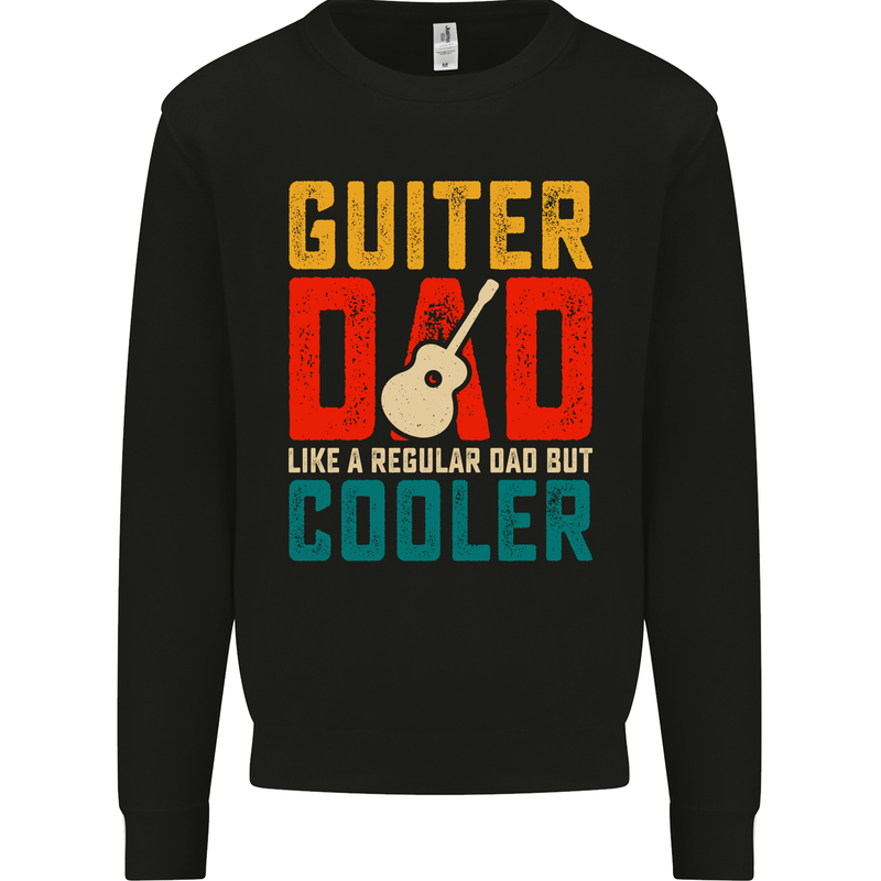 Guitar Dad Like a Normal Dad Fathers Day Kids Sweatshirt Jumper Black