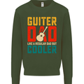 Guitar Dad Like a Normal Dad Fathers Day Kids Sweatshirt Jumper Forest Green