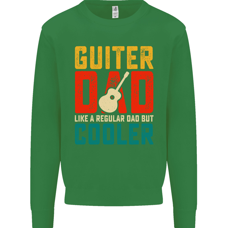 Guitar Dad Like a Normal Dad Fathers Day Kids Sweatshirt Jumper Irish Green