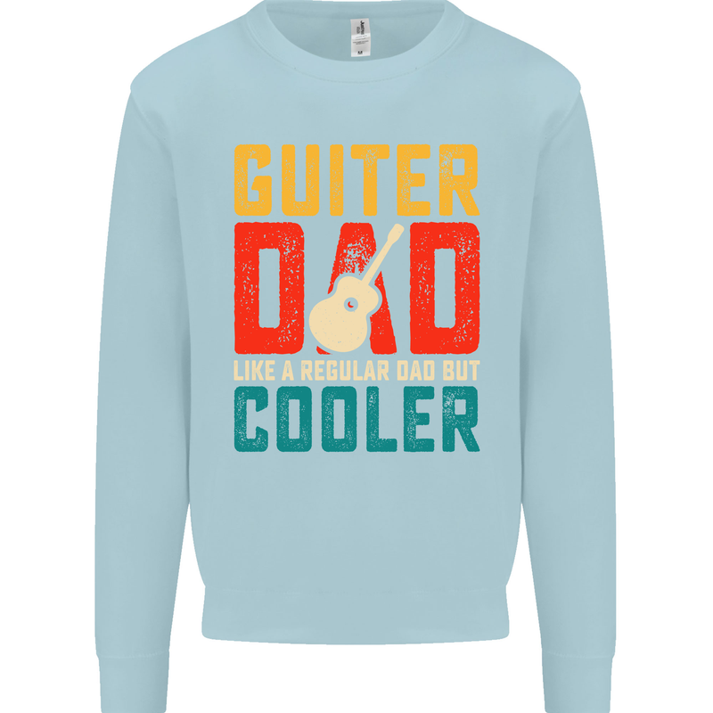 Guitar Dad Like a Normal Dad Fathers Day Kids Sweatshirt Jumper Light Blue