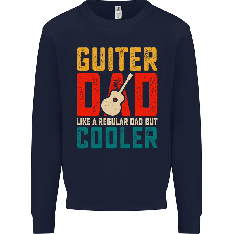 Guitar Dad Like a Normal Dad Fathers Day Kids Sweatshirt Jumper Navy Blue