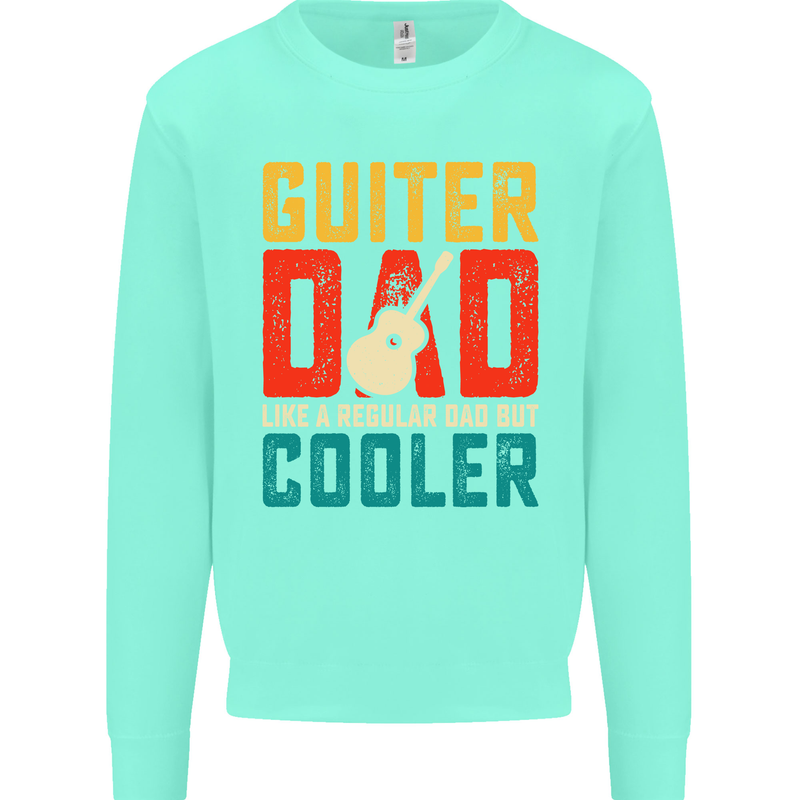 Guitar Dad Like a Normal Dad Fathers Day Kids Sweatshirt Jumper Peppermint