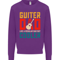 Guitar Dad Like a Normal Dad Fathers Day Kids Sweatshirt Jumper Purple