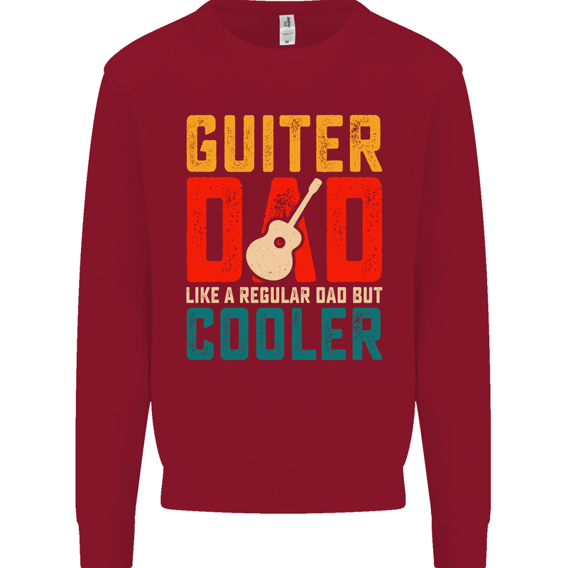 Guitar Dad Like a Normal Dad Fathers Day Kids Sweatshirt Jumper Red