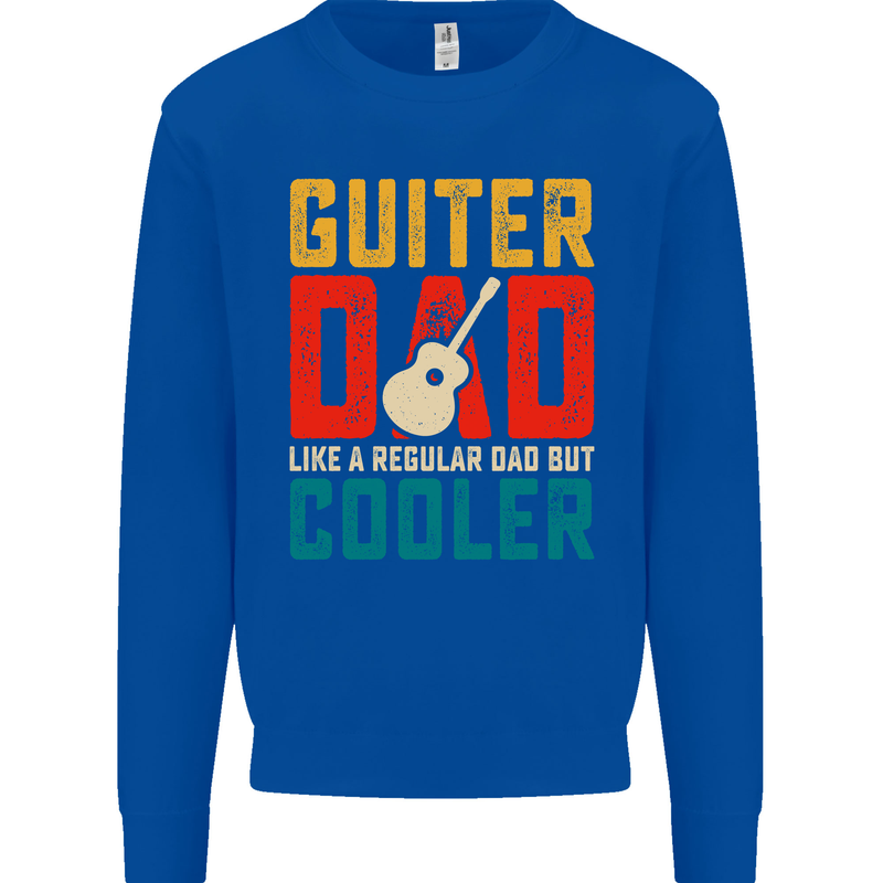 Guitar Dad Like a Normal Dad Fathers Day Kids Sweatshirt Jumper Royal Blue