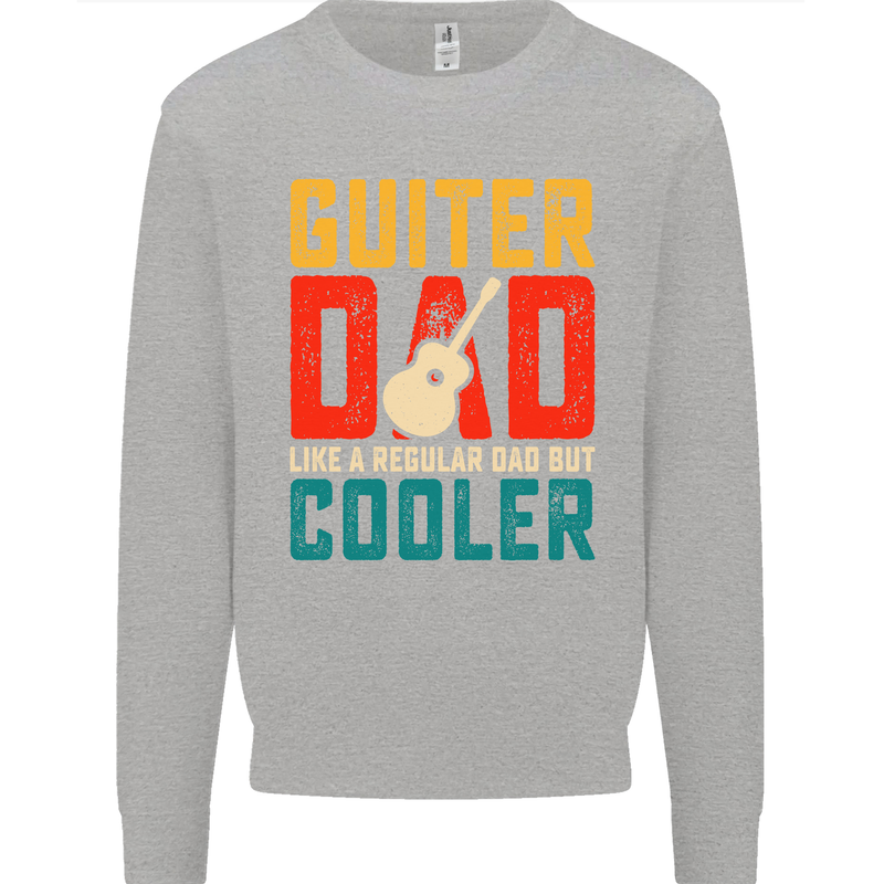 Guitar Dad Like a Normal Dad Fathers Day Kids Sweatshirt Jumper Sports Grey