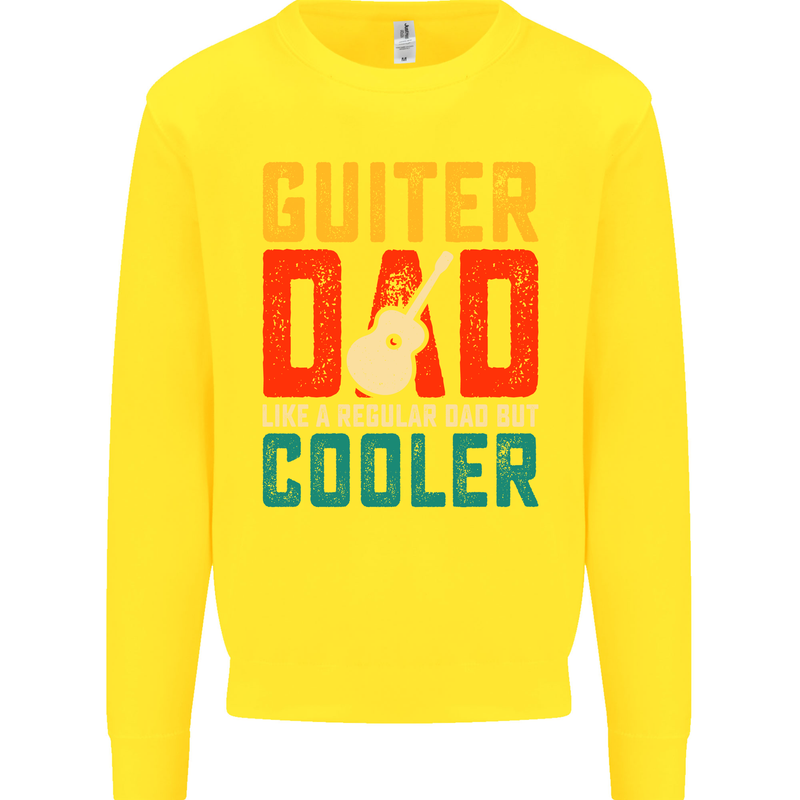 Guitar Dad Like a Normal Dad Fathers Day Kids Sweatshirt Jumper Yellow