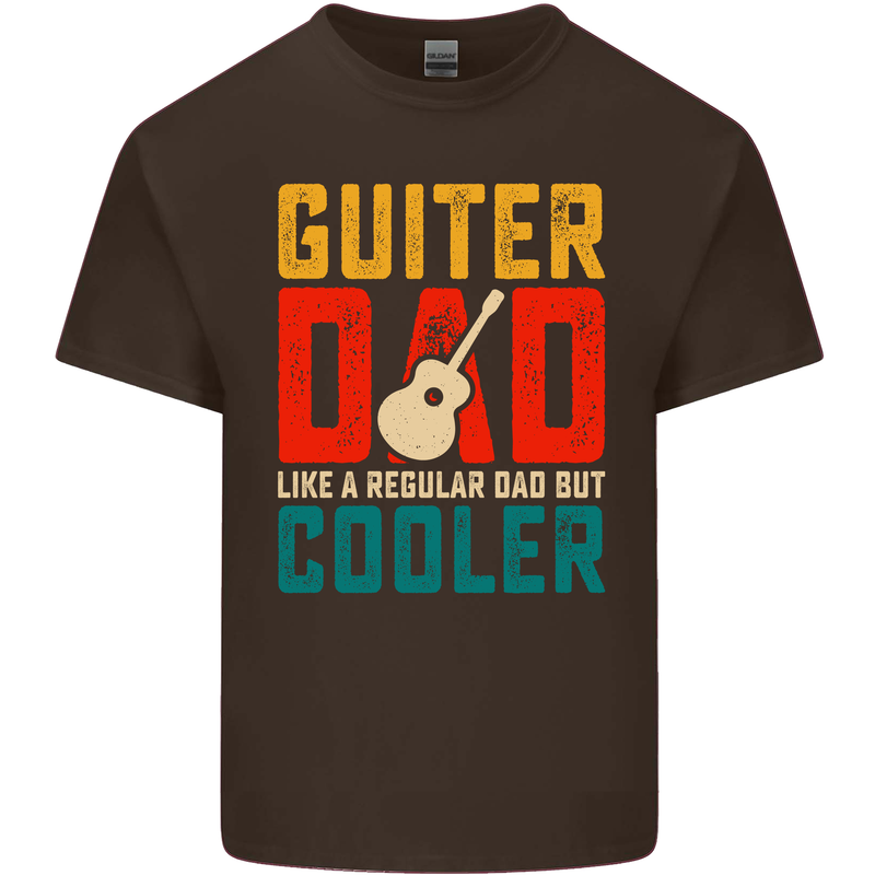 Guitar Dad Like a Normal Dad Fathers Day Mens Cotton T-Shirt Tee Top Dark Chocolate