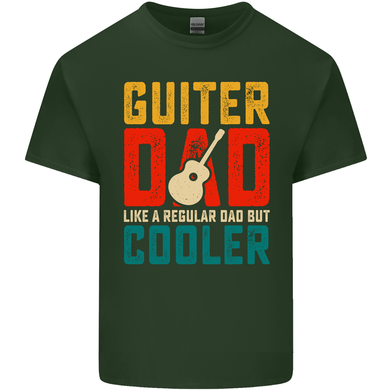 Guitar Dad Like a Normal Dad Fathers Day Mens Cotton T-Shirt Tee Top Forest Green