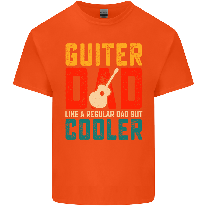 Guitar Dad Like a Normal Dad Fathers Day Mens Cotton T-Shirt Tee Top Orange