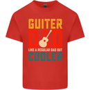 Guitar Dad Like a Normal Dad Fathers Day Mens Cotton T-Shirt Tee Top Red