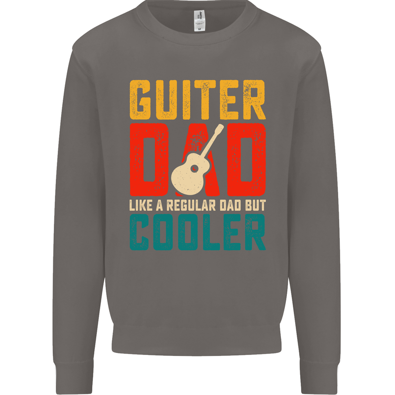 Guitar Dad Like a Normal Dad Fathers Day Mens Sweatshirt Jumper Charcoal