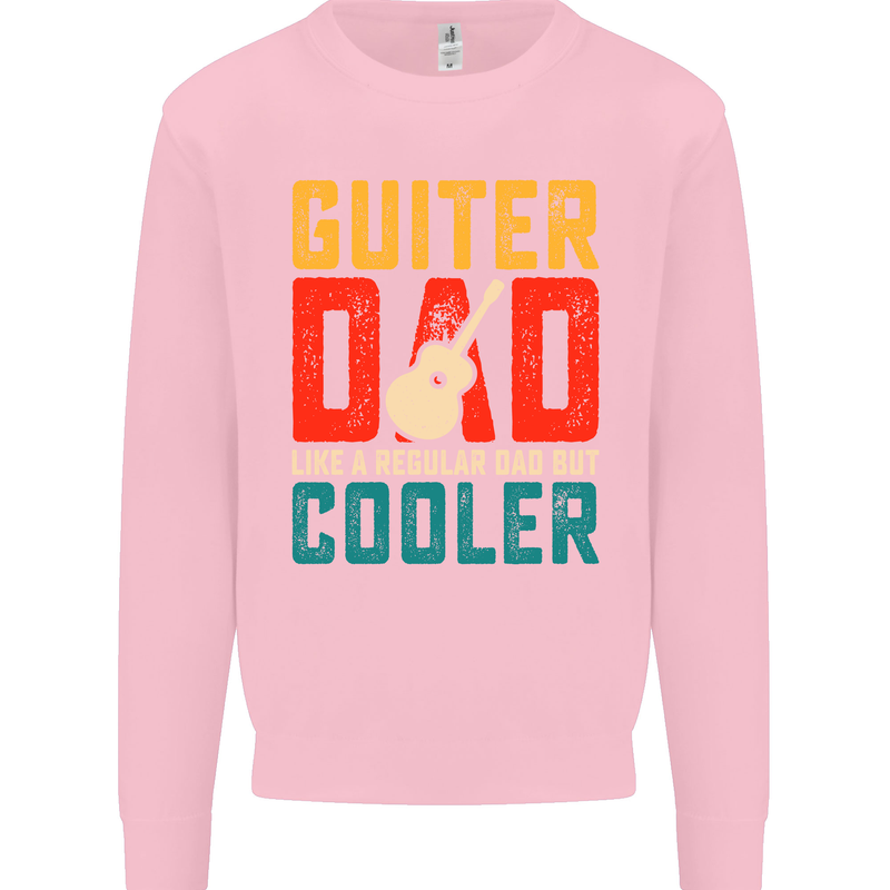 Guitar Dad Like a Normal Dad Fathers Day Mens Sweatshirt Jumper Light Pink