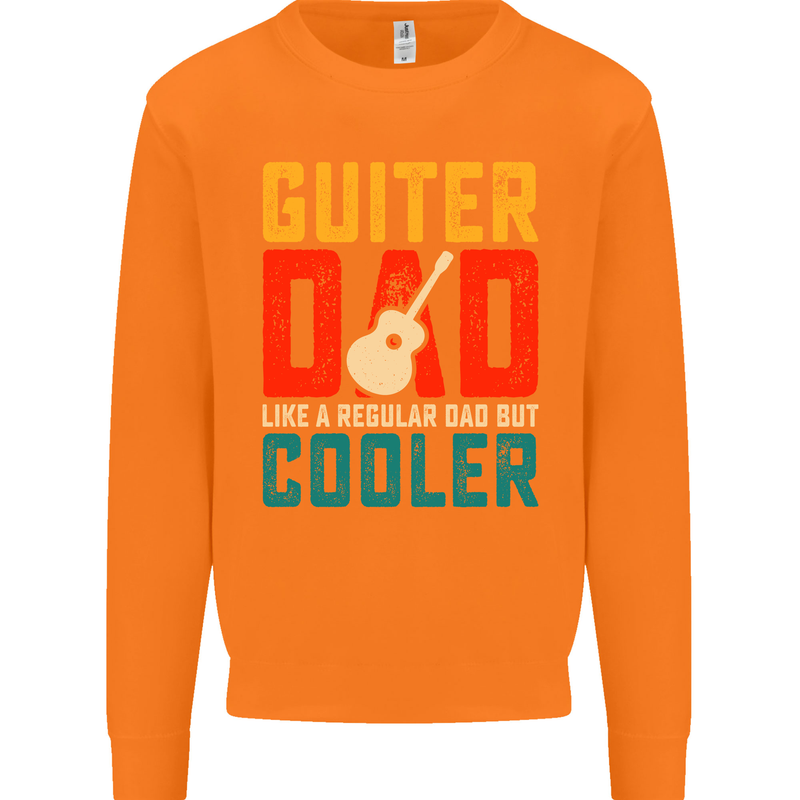 Guitar Dad Like a Normal Dad Fathers Day Mens Sweatshirt Jumper Orange