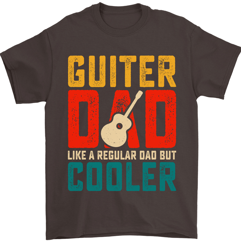 Guitar Dad Like a Normal Dad Fathers Day Mens T-Shirt 100% Cotton Dark Chocolate