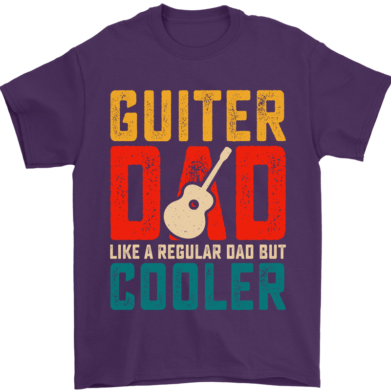 Guitar Dad Like a Normal Dad Fathers Day Mens T-Shirt 100% Cotton Purple