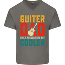 Guitar Dad Like a Normal Dad Fathers Day Mens V-Neck Cotton T-Shirt Charcoal