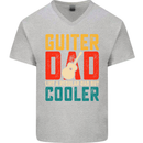 Guitar Dad Like a Normal Dad Fathers Day Mens V-Neck Cotton T-Shirt Sports Grey