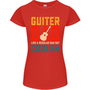 Guitar Dad Like a Normal Dad Fathers Day Womens Petite Cut T-Shirt Red