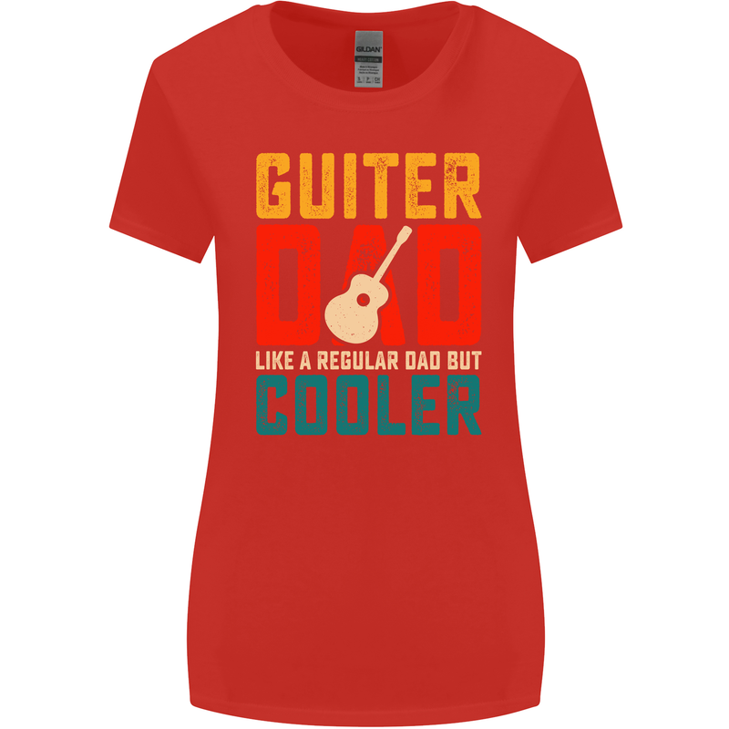 Guitar Dad Like a Normal Dad Fathers Day Womens Wider Cut T-Shirt Red