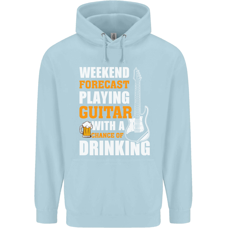 Guitar Forecast Funny Beer Alcohol Childrens Kids Hoodie Light Blue