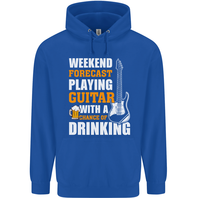 Guitar Forecast Funny Beer Alcohol Childrens Kids Hoodie Royal Blue