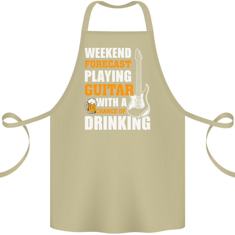 Guitar Forecast Funny Beer Alcohol Cotton Apron 100% Organic Khaki