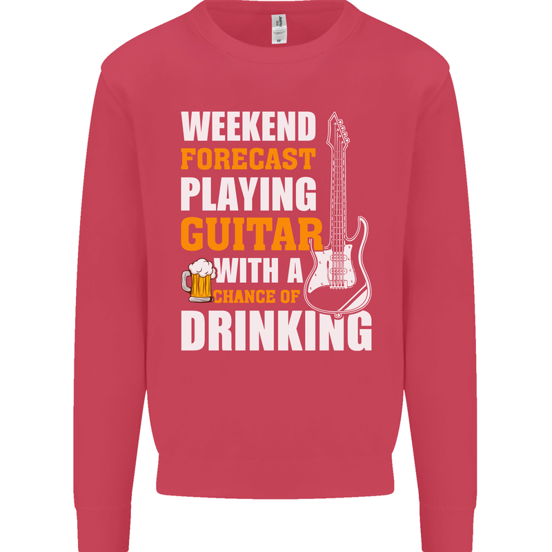 Guitar Forecast Funny Beer Alcohol Kids Sweatshirt Jumper Heliconia