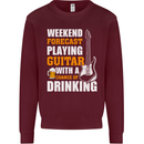 Guitar Forecast Funny Beer Alcohol Kids Sweatshirt Jumper Maroon