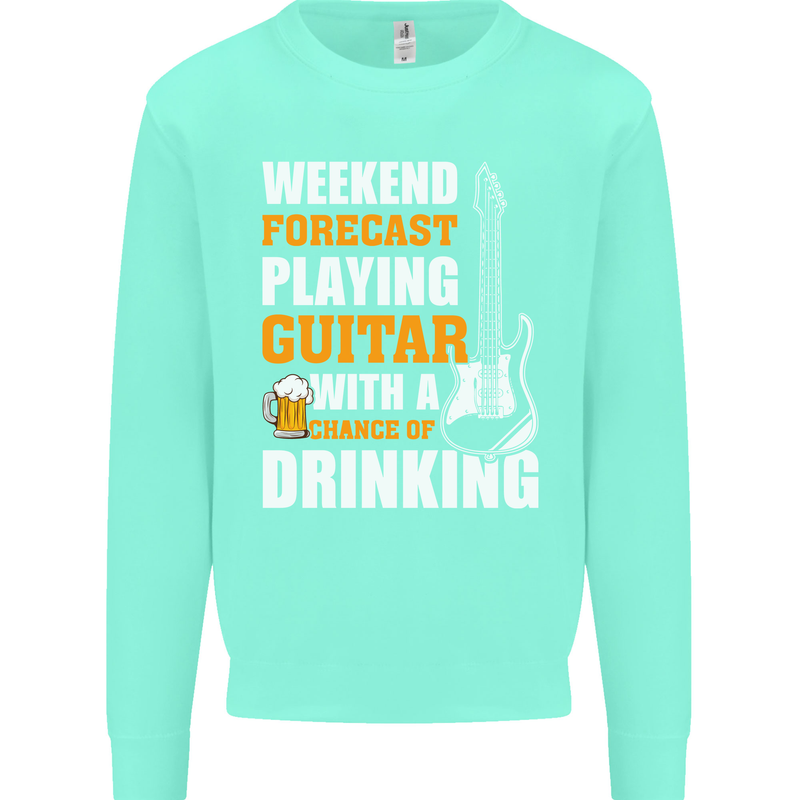 Guitar Forecast Funny Beer Alcohol Kids Sweatshirt Jumper Peppermint