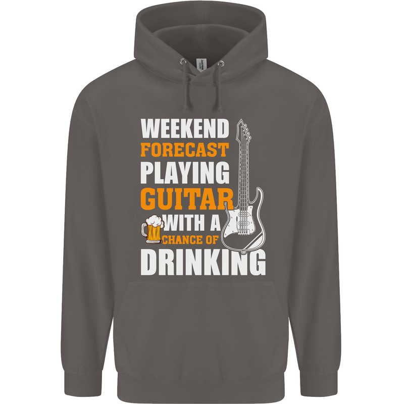 Guitar Forecast Funny Beer Alcohol Mens 80% Cotton Hoodie Charcoal