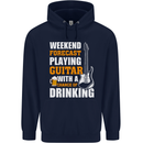 Guitar Forecast Funny Beer Alcohol Mens 80% Cotton Hoodie Navy Blue