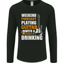 Guitar Forecast Funny Beer Alcohol Mens Long Sleeve T-Shirt Black