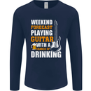 Guitar Forecast Funny Beer Alcohol Mens Long Sleeve T-Shirt Navy Blue
