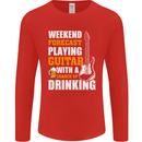 Guitar Forecast Funny Beer Alcohol Mens Long Sleeve T-Shirt Red