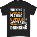 Guitar Forecast Funny Beer Alcohol Mens T-Shirt 100% Cotton Black