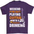 Guitar Forecast Funny Beer Alcohol Mens T-Shirt 100% Cotton Purple