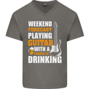 Guitar Forecast Funny Beer Alcohol Mens V-Neck Cotton T-Shirt Charcoal
