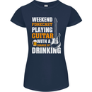 Guitar Forecast Funny Beer Alcohol Womens Petite Cut T-Shirt Navy Blue
