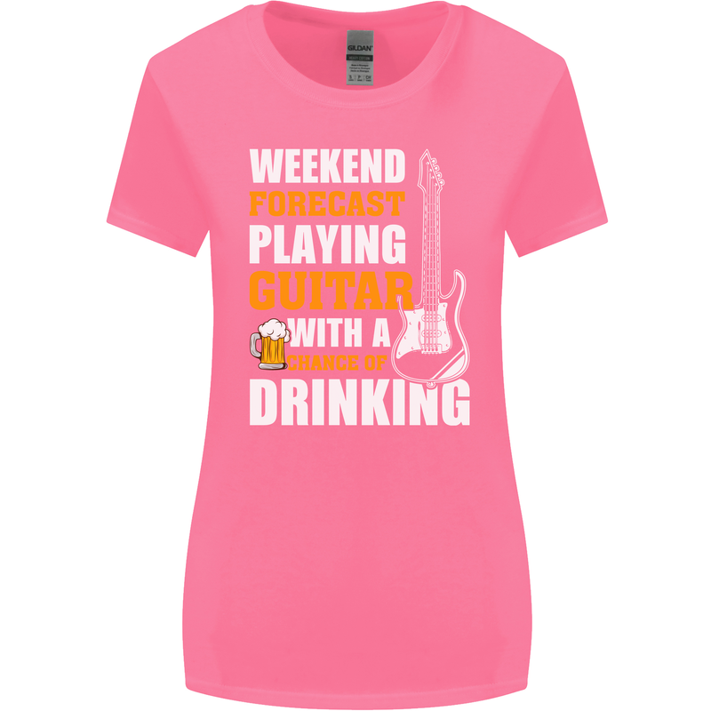 Guitar Forecast Funny Beer Alcohol Womens Wider Cut T-Shirt Azalea