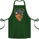 Guitar Heart Guitarist Acoustic Electric Cotton Apron 100% Organic Forest Green