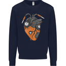 Guitar Heart Guitarist Acoustic Electric Kids Sweatshirt Jumper Navy Blue