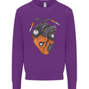 Guitar Heart Guitarist Acoustic Electric Kids Sweatshirt Jumper Purple