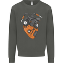 Guitar Heart Guitarist Acoustic Electric Kids Sweatshirt Jumper Storm Grey