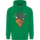 Guitar Heart Guitarist Acoustic Electric Mens 80% Cotton Hoodie Irish Green