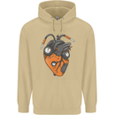 Guitar Heart Guitarist Acoustic Electric Mens 80% Cotton Hoodie Sand