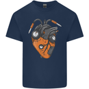 Guitar Heart Guitarist Acoustic Electric Mens Cotton T-Shirt Tee Top Navy Blue