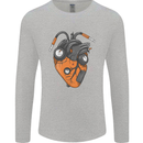 Guitar Heart Guitarist Acoustic Electric Mens Long Sleeve T-Shirt Sports Grey